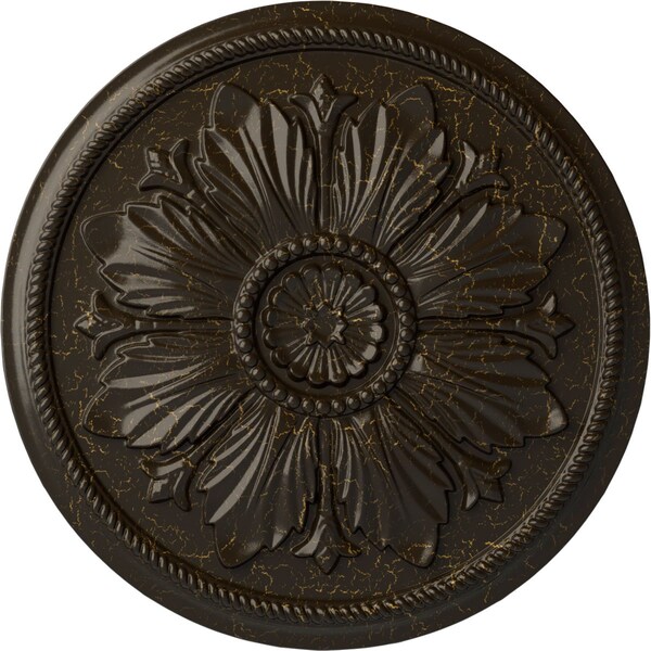 Ekena Millwork Kaya Ceiling Medallion (Fits Canopies up to 5 1/4"), 23 5/8"OD x 1 1/2"P, Stone Hearth Crackle CM23KASHC - main